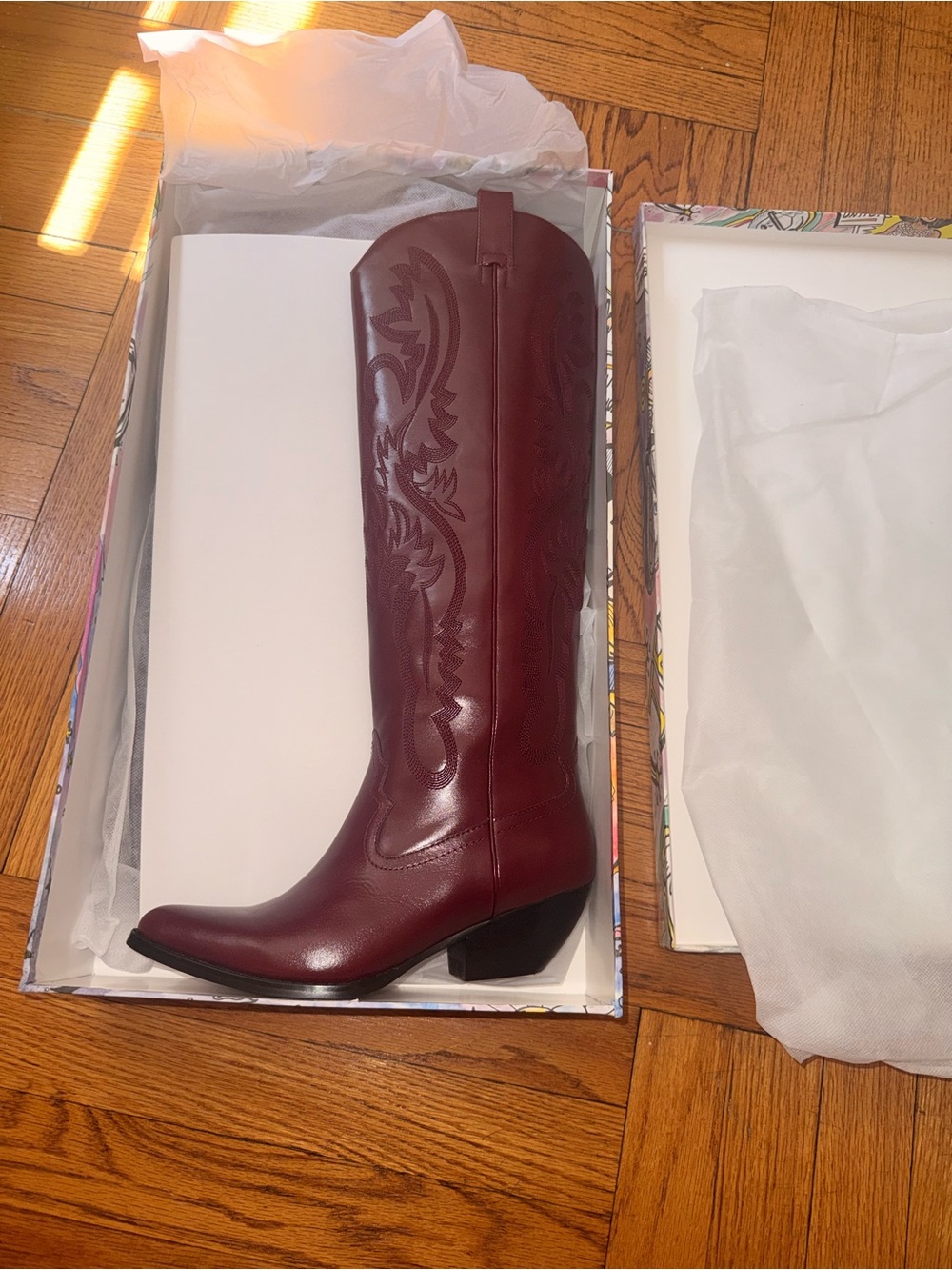 Jeffrey Campbell Finn Tall Western Boot in Wine Merlot - Picture 6 of 12